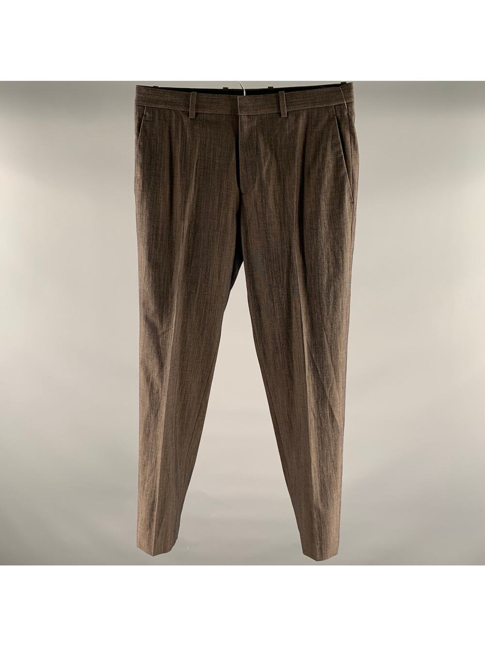 THEORY Size 31 Brown Black Heather Wool Blend Dress Pants